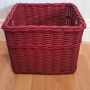 Pottery Barn Kids Red Sabrina Wicker Storage Basket Medium